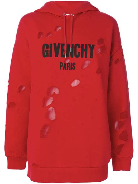 givenchy red hoodie ebay|Givenchy hoodie with holes.